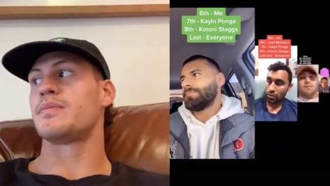 Kalyn Ponga collaborates with other NRL stars on TikTok sensation. Picture: TikTok