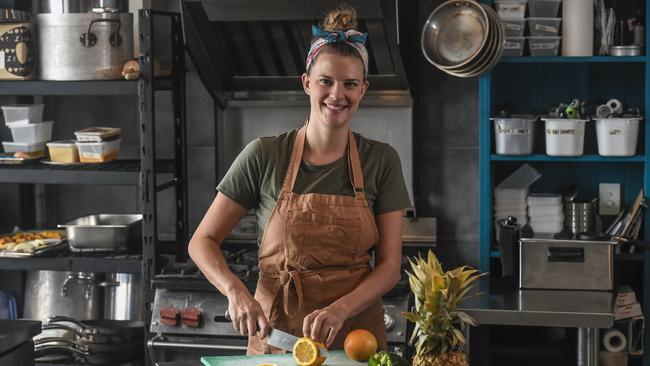 Jessie Spiby at her cafe, My Grandma Ben at Plant 4, Bowden. Picture: Roy VanDerVegt