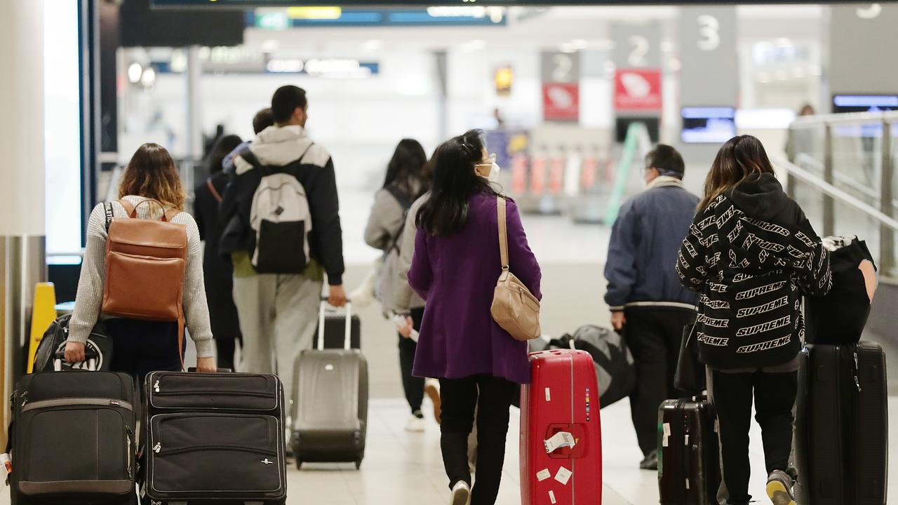 Passengers from Melbourne arrive in Sydney on Tuesday morning. Picture: Mark Metcalfe/Getty Images