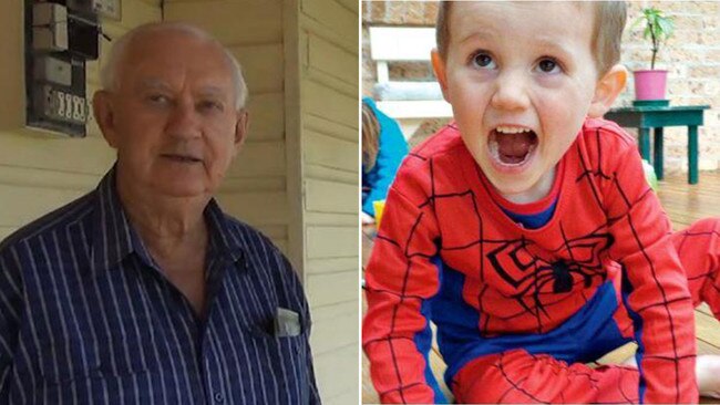 Ron Chapman, left, is the only person to emerge as a possible witness to William Tyrrell's, right, likely abduction. Pictures: Supplied