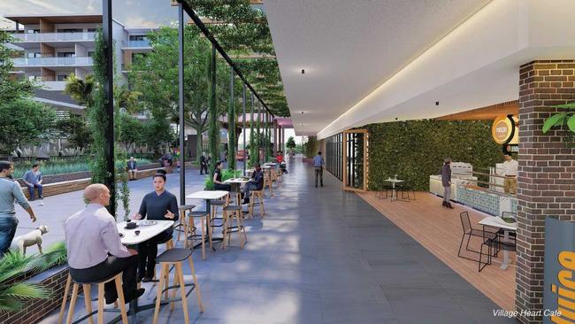 AN artist&#39;s impression of the village court at the redeveloped Sundale aged care facility in Nambour will be open to the public and include medical and rehabilitation centres. Picture: Contributed