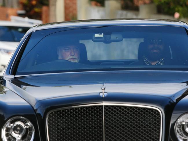 Kyle Sandilands behind the wheel. Picture: Richard Dobson