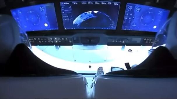 A live look inside the Crew Dragon capsule.