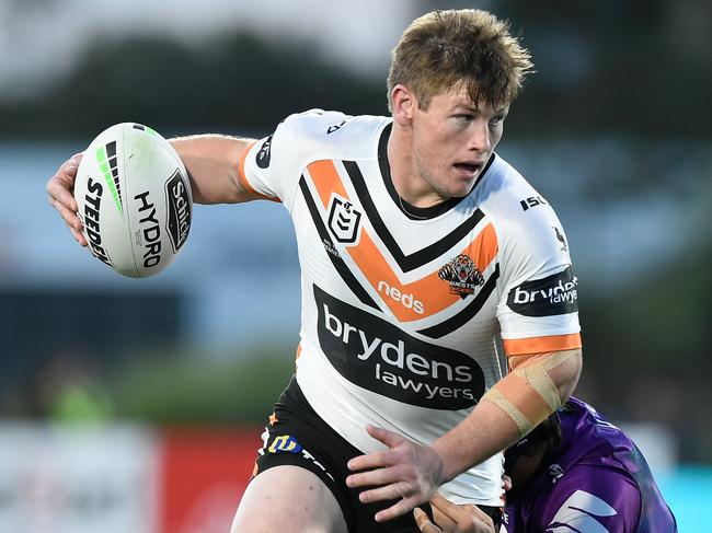 Harry Grant has been great for the Tigers in 2020 but may have to bide his time when it comes to the Origin arena. Picture: Matt Roberts/Getty Images