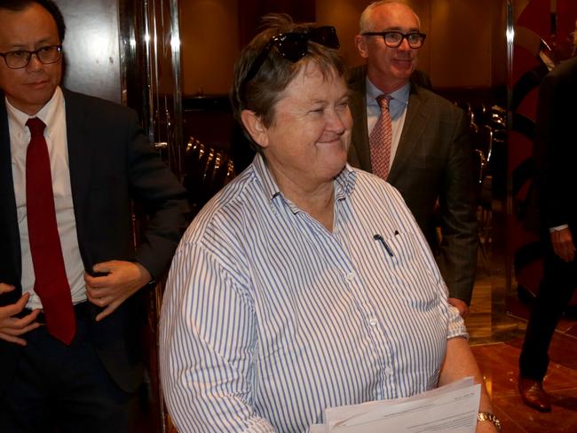 28/02/2017: Chan Wai-Chan, Jan Cameron & Rodd Peters at milk powder company, Bellamys, EGM in Melbourne. Stuart McEvoy for the Australian.