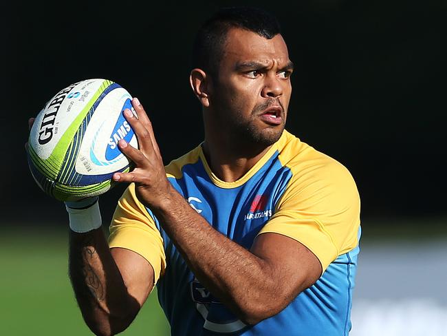 Kurtley Beale during Waratahs training at the Bus Loop oval, Moore Park. pic. Phil Hillyard