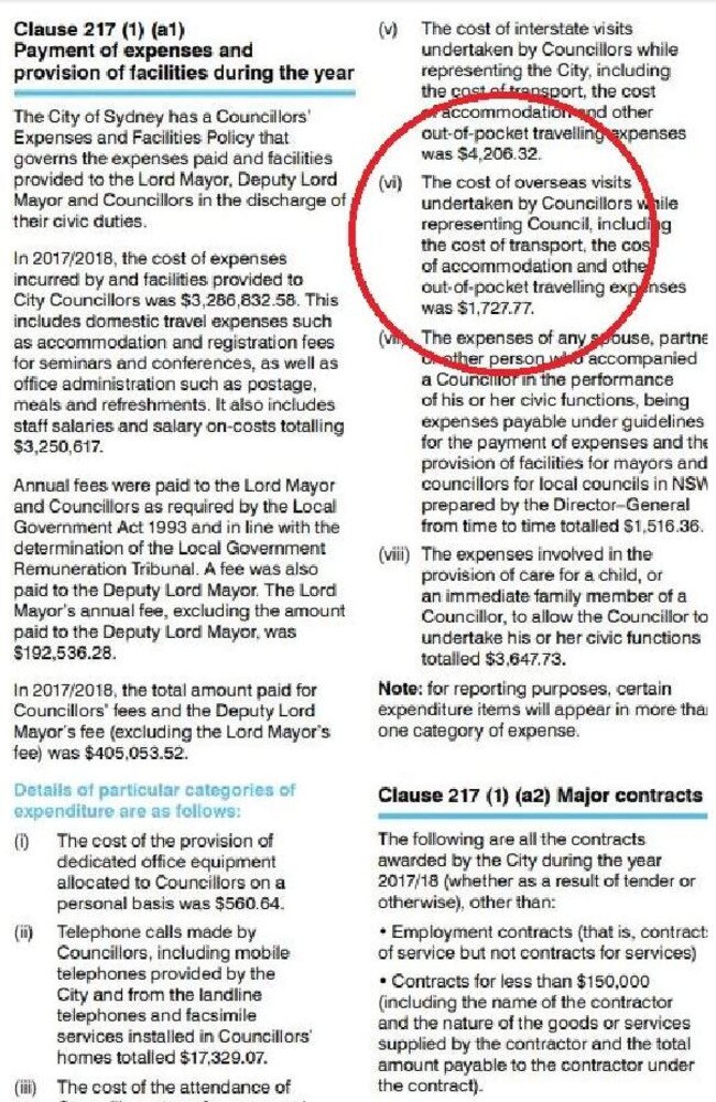 The council's annual report, as it appears now. The relevant figures are circled. Source: Supplied