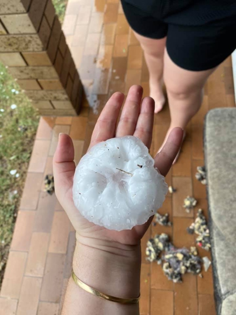 A photo of hail taken in the Mary Valley. Photo: Glen Blyton