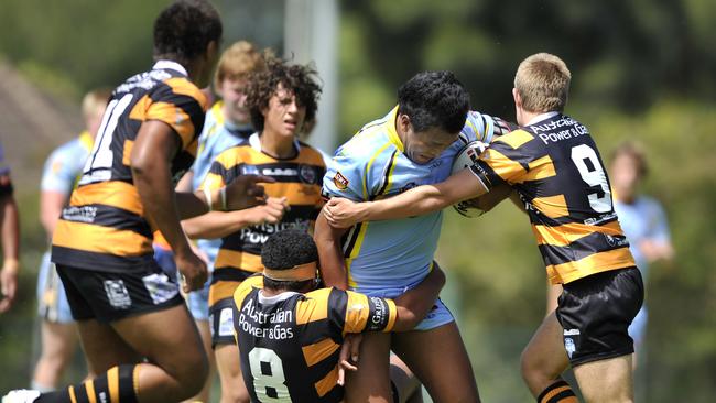 Daniel Saifiti charging it forward for Central Coast in the Harold Matthews Cup at Woy Woy Oval in 2012.