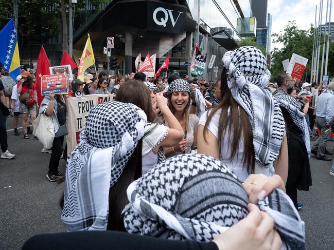 MELBOURNE AUSTRALIA - NewsWire Photos DECEMBER 3, 2023: Pro Palestinian protestor rally in MelbournePicture: NCA NewsWire / Luis Enrique Ascui