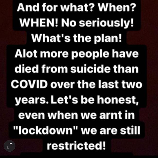 Some fans have slammed the singer for the strong message. Picture: Instagram.