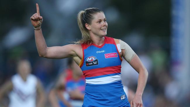 Katie Brennan led the Bulldogs to victory in Round 1. Picture: Wayne Ludbey