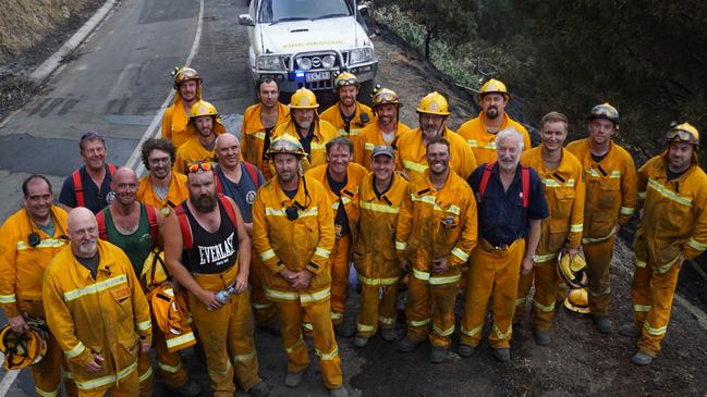 Country Fire Authority Strike team members at Yinnar South. Picture: Keith Pakenham