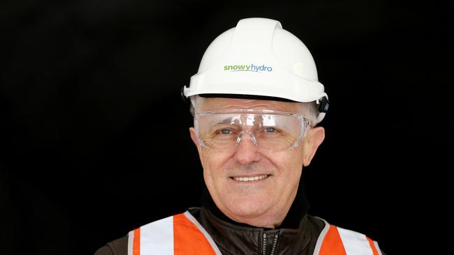 Prime Minister Malcolm Turnbull took a chopper to tour his Snowy Hydro 2.0 project this week. (Pic: Alex Ellinghausen/AAP)