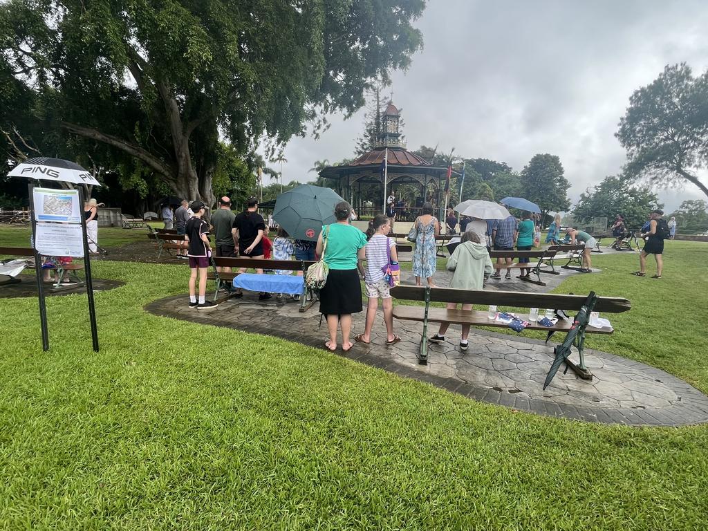 It was a wet day in Maryborough on Australia Day.