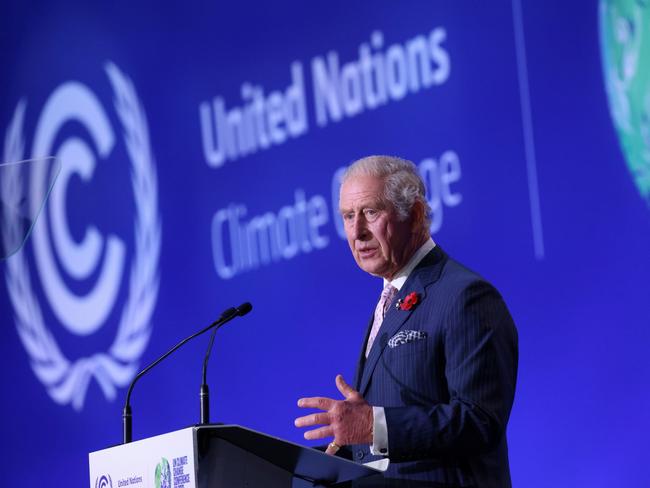 Prince Charles delivers a speech during the opening ceremony of the UN Climate Change Conference COP26 at SECC in Glasgow. Picture: WPA Pool/Getty Images