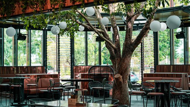 A large tree is the centrepiece of the revamped beer garden at the Marion Hotel. Picture: Supplied