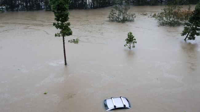 Widespread flooding at Robina. Picture: NIGEL HALLETT