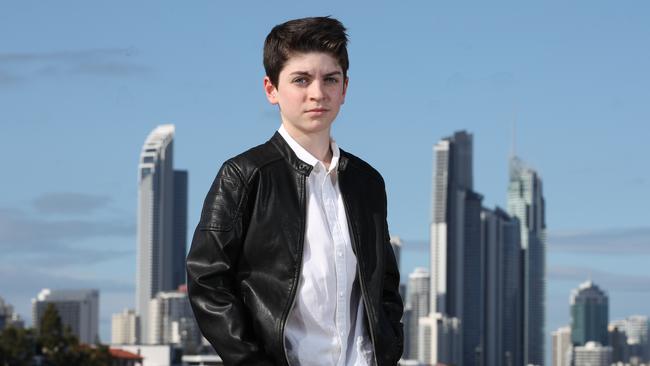 Ethan Dahl 11, one of the young male stars of the upcoming Priscilla Queen of the Desert musical at The Star Gold Coast, Picture Glenn Hampson