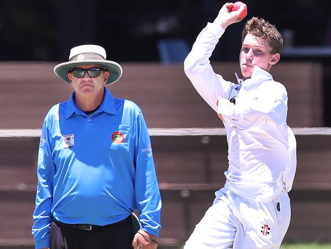 Day 3 of the Queensland Junior Representative  Carnival at TSS.  Brisbane Norths (Batting)  V Bears (fielding).  Bears bowler Kian Chapman.  Picture Glenn Hampson