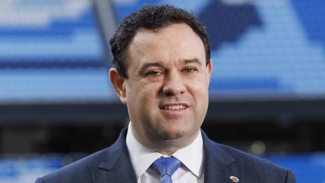 Stuart Ayres arrives at the new Allianz Stadium in Sydney to speak to media. Picture: David Swift