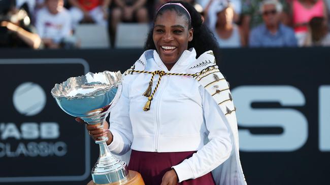 Serena Williams after winning the Auckland Classic. Picture: AFP Photo