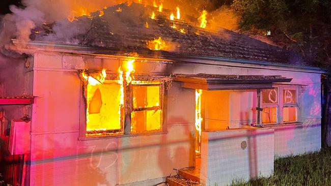 Fires engulfs a house at Guildford Rd on Thursday night.