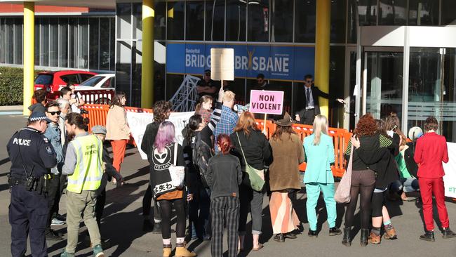 Extinction Rebellion Protest outside News Corp Australia office , Bowen Hills. Picture: Liam Kidston.