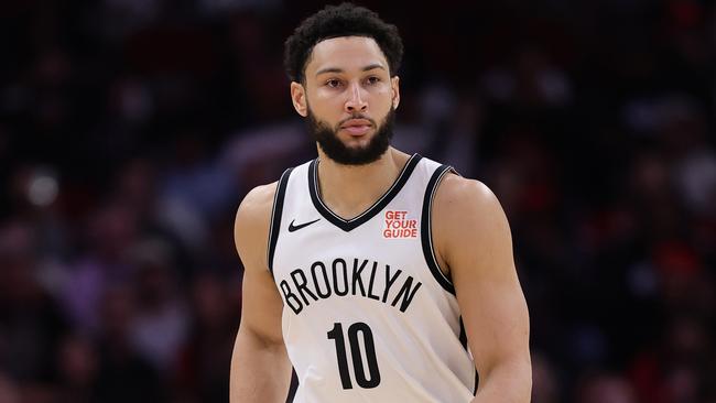 HOUSTON, TEXAS - FEBRUARY 01: Ben Simmons #10 of the Brooklyn Nets handles the ball against the Houston Rockets during the first half at Toyota Center on February 01, 2025 in Houston, Texas. NOTE TO USER: User expressly acknowledges and agrees that, by downloading and or using this photograph, User is consenting to the terms and conditions of the Getty Images License Agreement. (Photo by Alex Slitz/Getty Images)