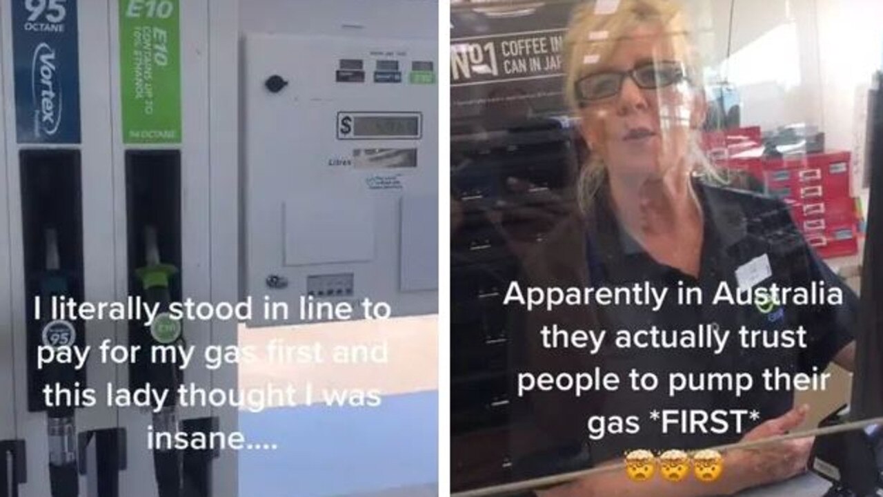 A US woman who recently moved to Sydney made an ‘insane’ mistake at an Australian petrol station. Picture: TikTok/RachelBalkovec