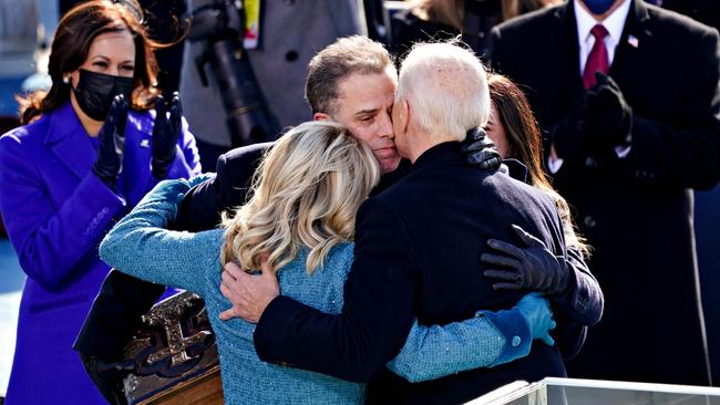 US President Joe Biden with his son Hunter Biden and First Lady Jill Biden after being sworn in during the 59th presidential inauguration in Washington, DC. Picture: Kevin Dietsch / AFP