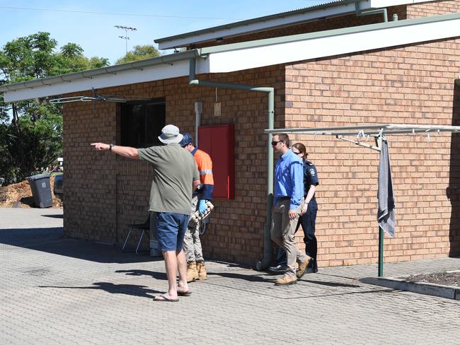 GHD testing the soil and fruit trees in the chicken coop and surrounding area of the Largs North MFS station in 2018. Picture: Tricia Watkinson