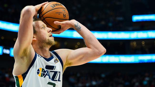 Joe Ingles in action for the Utah Jazz against the Toronto Raptors.