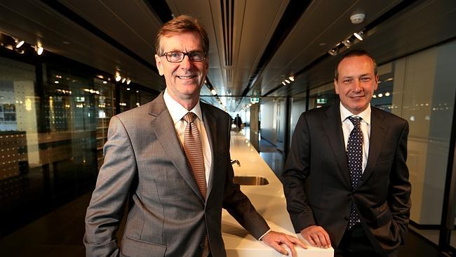 Norton Rose Fulbright global chief executive Peter Martyr, left, with managing partner Wayne Spanner. Picture: David Geraghty