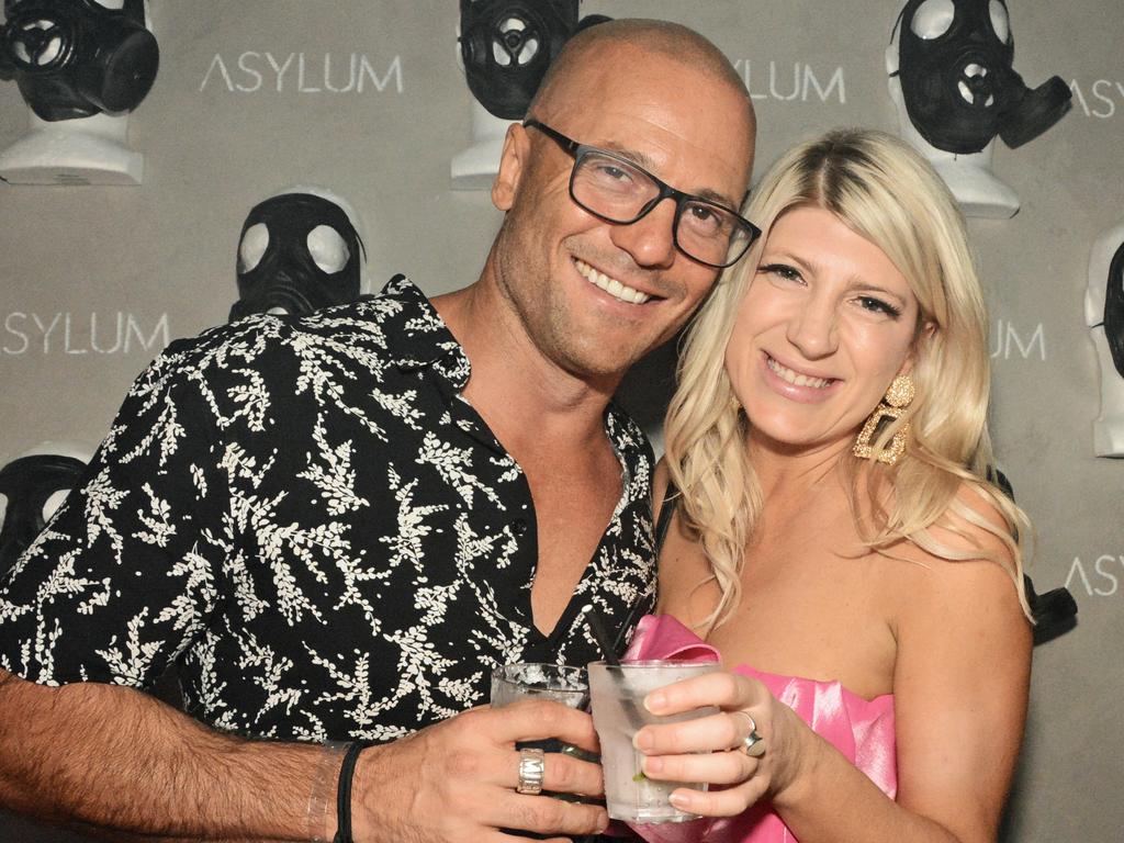 Mike Gunner and Bella Frizza at opening of Asylum Nightclub, Surfers Paradise. Picture: Regina King