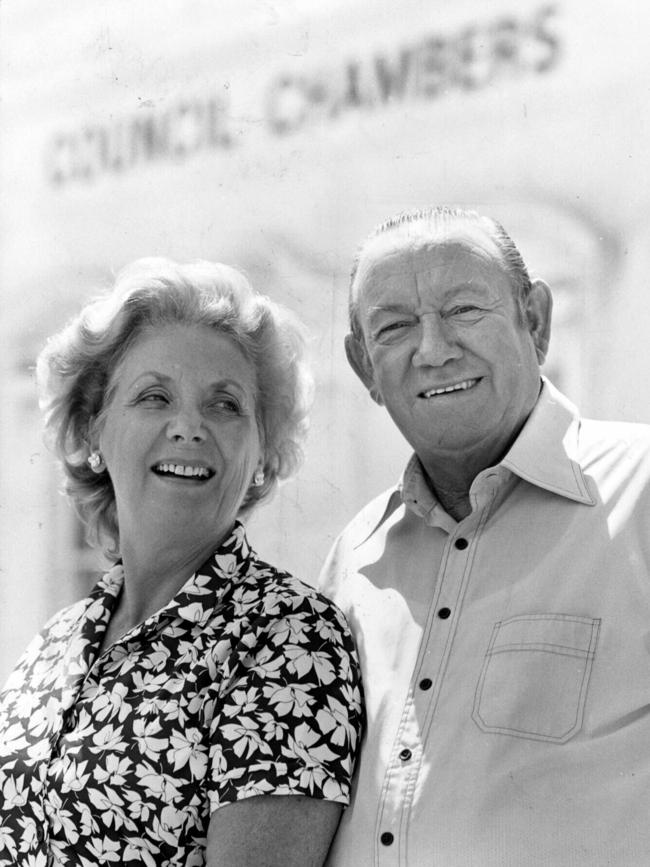 Actor Maurie Fields with Val Jellay in scene from The Flying Doctors.