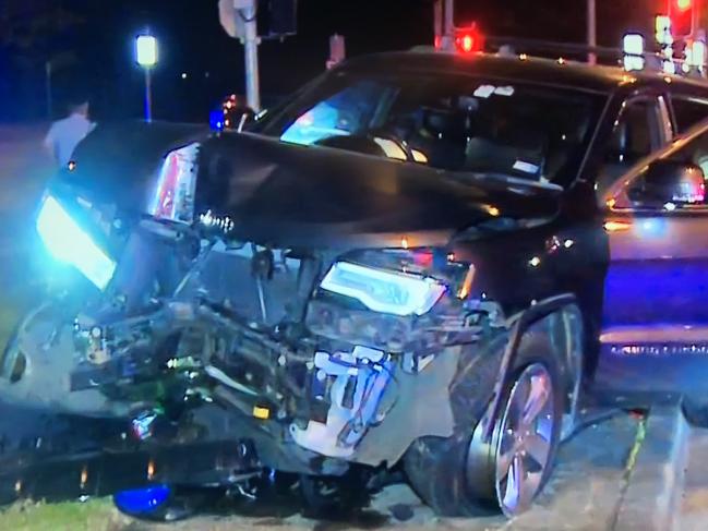 A Jeep, containing a man 20 and a boy, 14, crashed into a set of traffic lights on Spit Rd at Beauty Point after it was allegedly stolen from a home at Balgowlah Heights early on Monday, August 19, 2024.