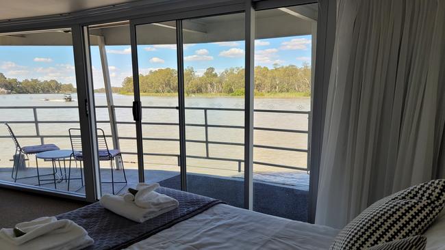 Rooms inside the Murray River Queen now overlook Renmark’s waterfront, but visitors may soon see Loxton outside their windows. Picture: Cara Jenkin