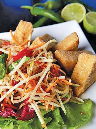 Salt and Pepper tofu and salad, Yulli’s.