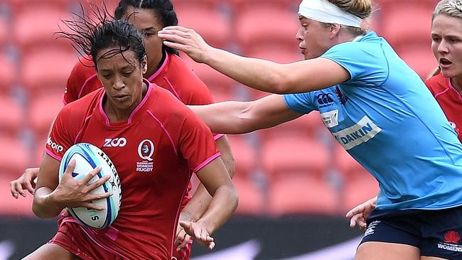 Queensland’s Kirby Sefo in action against NSW last month.