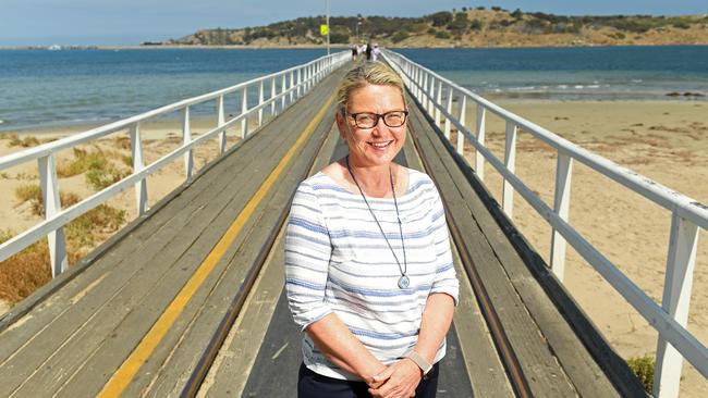 Mayor Moira Jenkins at the causeway. Picture: Tom Huntley