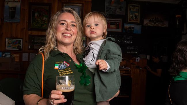 Families celebrating St Patrick’s Day at the New Sydney Hotel in Hobart. Picture: Linda Higginson