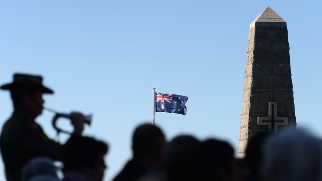 A unique service to celebrate the end of World War II was held at the State War Memorial in Kings Park, in Western Australia. Picture: Daniel Wilkins.