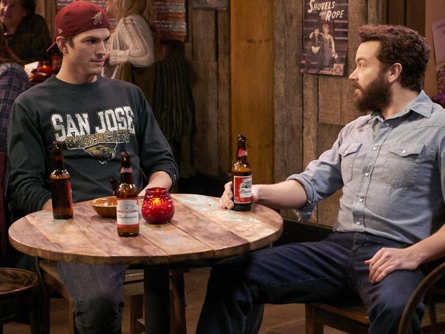 Ashton Kutcher and Danny Masterson in The Ranch on Netflix. Picture: Supplied.