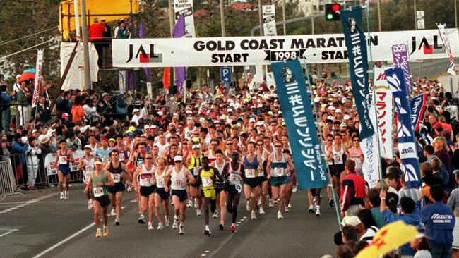 The 1998 Gold Coast marathon starting line.