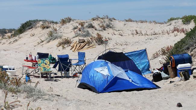 The campsite at Salt Creek, where Roman Heinze was staying with the two backpackers when the attacks occurred. Picture: Calum Robertson