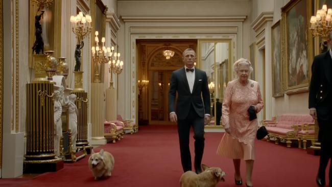 It was Her Majesty’s idea to keep 007 waiting at the London Olympics. Picture: YouTube