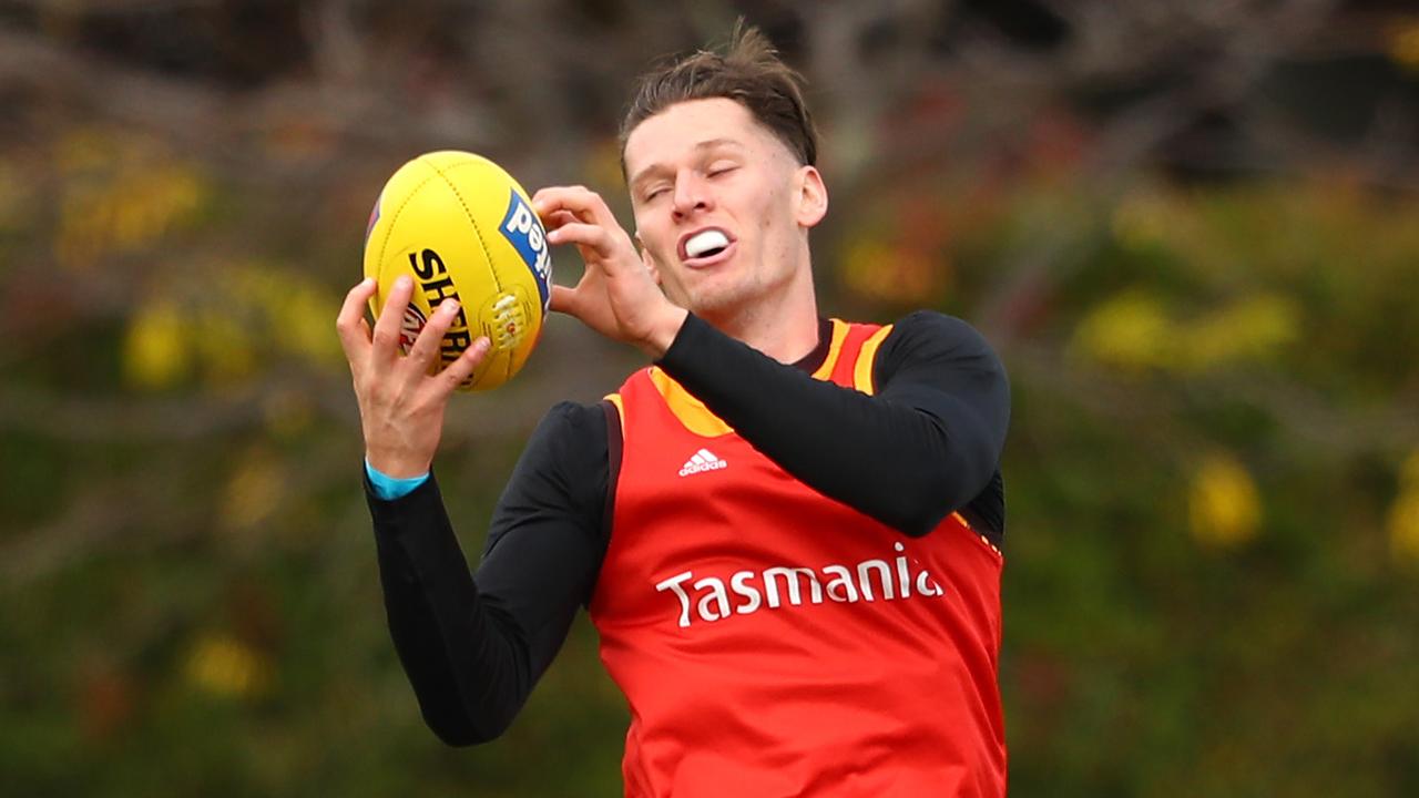 Jacob Koschitzke has held his spot in the Hawthorn side. Picture: Mike Owen/Getty Images