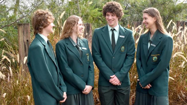 Ferny Grove State High School captains, Harrison Burns, Natalie Bruce, Blake Bradley and Amber Smyth. Picture: Contributed