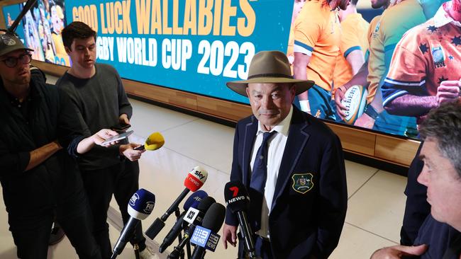 Wallabies head coach Eddie Jones unloaded on the media. Picture: Mark Metcalfe/Getty Images